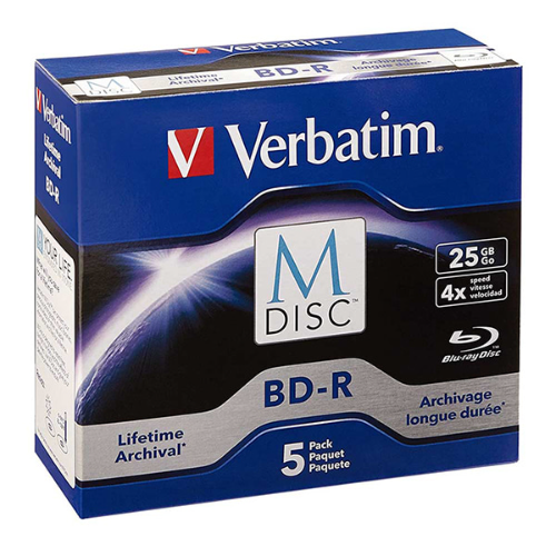 Verbatim M Disc BD R 25GB 4X 블루레이 디스크 5팩 - 알파앤오메가