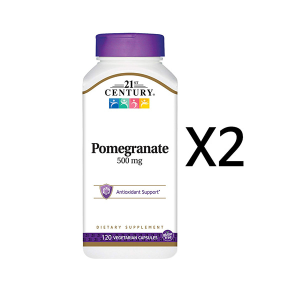 21st Century Pomegranate 석류 500mg 120캡슐 X 2병 - 알파앤오메가