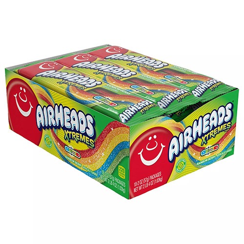 Airheads 에어헤드 익스트림 사탕 레인보우 베리 18팩 - 알파앤오메가